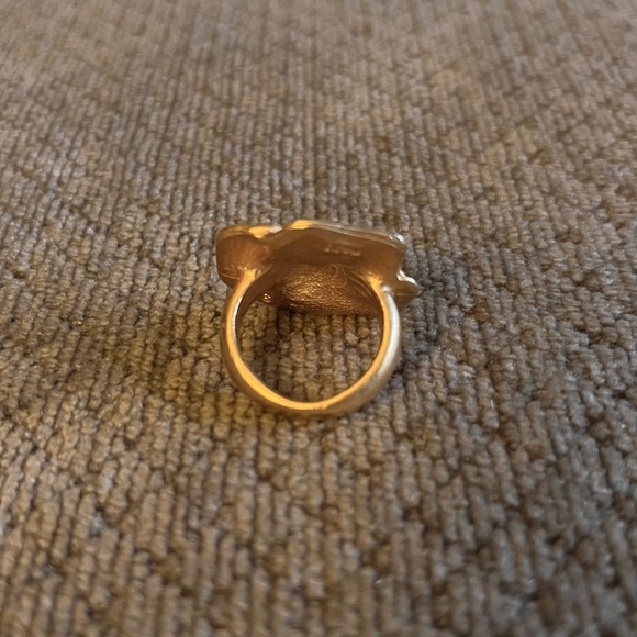 Floral gold-coloured rose ring - size 6 - Picture 5 of 5